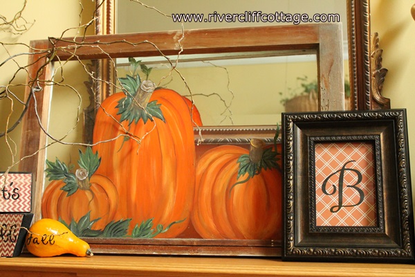 Pumpkin Painted on Glass