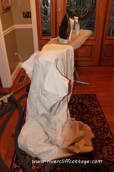 Slipcover Being Ironed