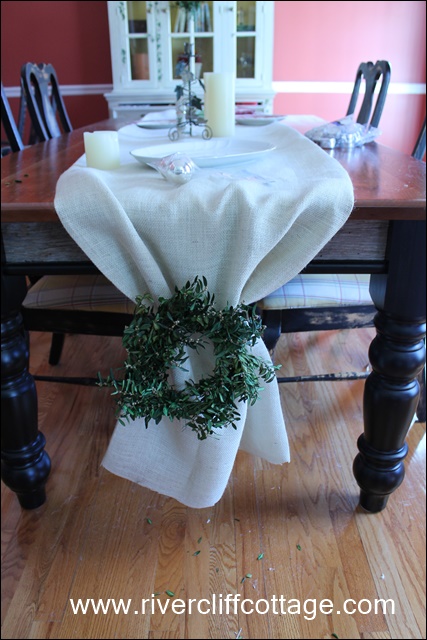 Wreath on Table Runner
